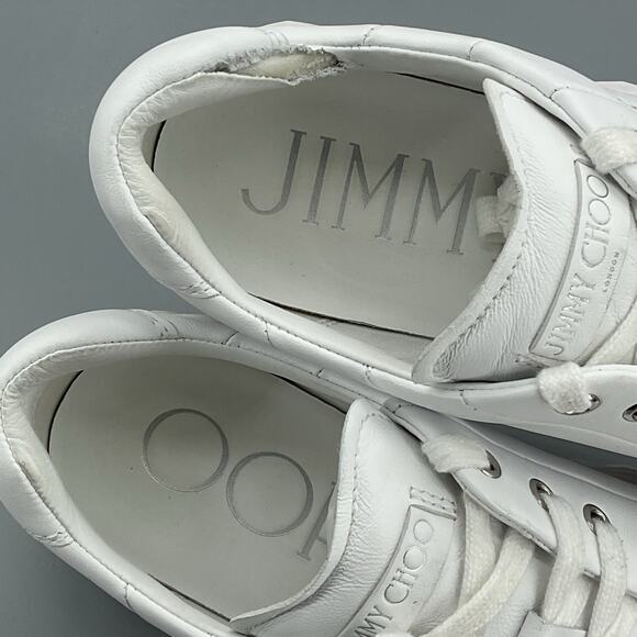 Jimmy Choo Women’s Diamond Light Maxi Platform Sneaker White Size 8 - Picture 6 of 11